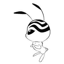 pagina da colorare: Polline Kwami-Bee da Lady Bug e Super Cat