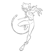 pagina da colorare: Super gatto nel traffico di combattimento, colorazione