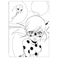pagina da colorare: Lady Bug e Tickey da Tales of Ladybug & Cat Noir