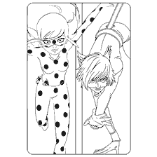 pagina da colorare: Lady Bug e Super Cat in colorazione