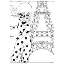 pagina da colorare: Lady Bug Coloring sulla Torre Eiffel