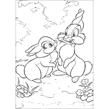 coloring page: Coloring with hares from the cartoon Bambi