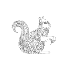 kleurplaat: Antistress kleuring eiwit met plant patronen