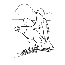 coloring page: Eagle from Spirit: Lord of the Prairies on a Branch