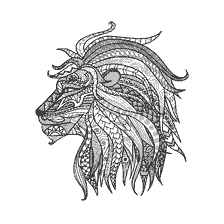 kleurplaat: Antistress kleuren Leo met een gedetailleerd patroon