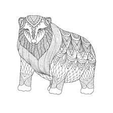 kleurplaat: Antistress kleurende ijsbeer met patronen