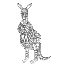 kleurplaat: Kleurplaten voor volwassen anti-stress Kangaroos