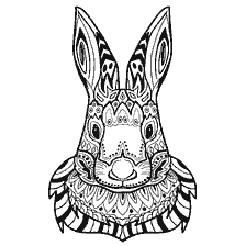 kleurplaat: Anti-stress kleurende haas met patronen
