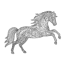 kleurplaat: Kleur van een paard met een patroon ontwerp