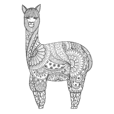 kleurplaat: Anti-stress lama kleuring met patronen