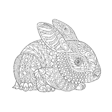 kleurplaat: Kleuren voor volwassenen, haas met patronen