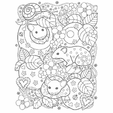 kleurplaat: Kleurplaten voor volwassenen: Muis in de tuin