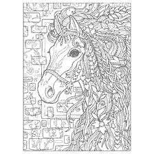 kleurplaat: Kleur anti-stress met een foto van een paard