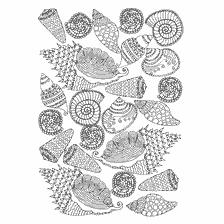 coloring page: seashell anti-stress