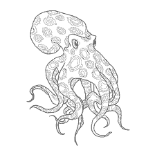 coloring page: Painting of an octopus