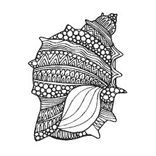coloring page: Anti-stress coloring sea shell for adults