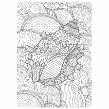 coloring page: Anti-stress coloring book for adults with a picture of a sea shell