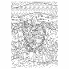 coloring page: Coloring for adults anti-stress with sea turtle