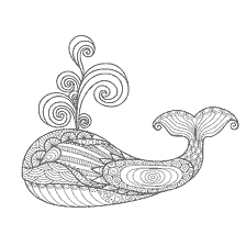 coloring page: Anti-stress coloring with a whale