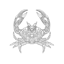 coloring page: Anti-stress coloring crab for adults