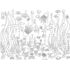 coloring page: Coloring the underwater world with marine inhabitants