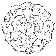 coloring page: Coloring for adults anti-stress: Sea with dolphins