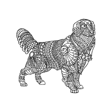 coloriage: Chien de coloration anti-stress Golden Retriever avec des motifs