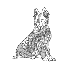 coloriage: Coloration pour adultes: Chien Laika