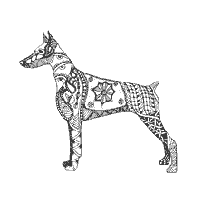 coloriage: Coloration anti-stress Doberman pour adultes