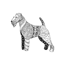 coloriage: Couleur chien anti-stress Airedale Terrier