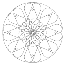 kolorowanka: Mandala z serca i wzory geometryczne dla kolorowanki
