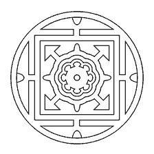 kolorowanka: Czarno-białe kolorowanki mandala z wzorami geometrycznymi