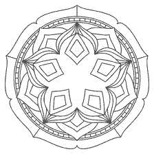 kolorowanka: Kolorowanie prostej mandala z geometrycznymi wzorami