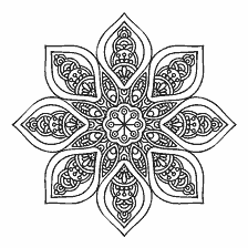 kolorowanka: Kolorowanki mandala z kwiatową ozdobą