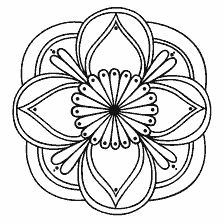 kolorowanka: Czarno-białe kolorowanki mandala z kwiatem