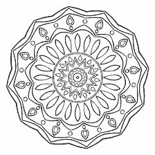 kolorowanka: Contour kolorowanki mandala z wzorami kolorów