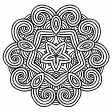 kolorowanka: Kolorowanki mandala z wzorem loków
