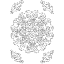 kolorowanka: Mandala do malowania elementami kwiatowymi