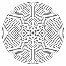 kolorowanka: Kolorowanie mandala geometryczna z symetrycznymi wzorami