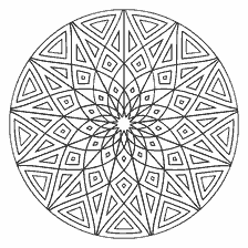 kolorowanka: Czarno-białe kolorowanki mandala z geometrycznym wzorem