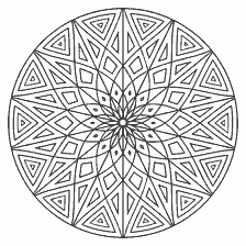 kolorowanka: Kolorowanie skomplikowanej mandala z geometrycznymi wzorami