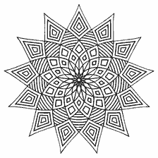 kolorowanka: Mandala do malowania wzorami geometrycznymi