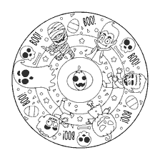 kolorowanka: Kolorowanki mandala z postaciami Halloween