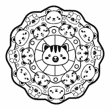 kolorowanka: Kolorowanki mandala z wizerunkiem cute zwierząt