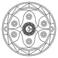 kolorowanka: Kolorowanka mandala przedstawiająca czakrę Ajny