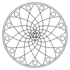 kolorowanka: Mandala z symbolem Anahata do kolorowania