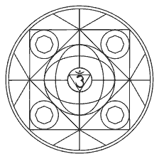 kolorowanka: Kolorowanki mandala z symbolem Ajna