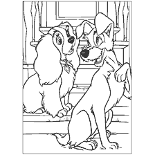 coloriage: Lady and Tramp in Coloring