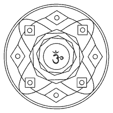 kolorowanka: Kolorowanki mandala z symbolem Sahasrara