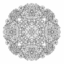 kleurplaat: Mandala van bloemen voor het kleuren
